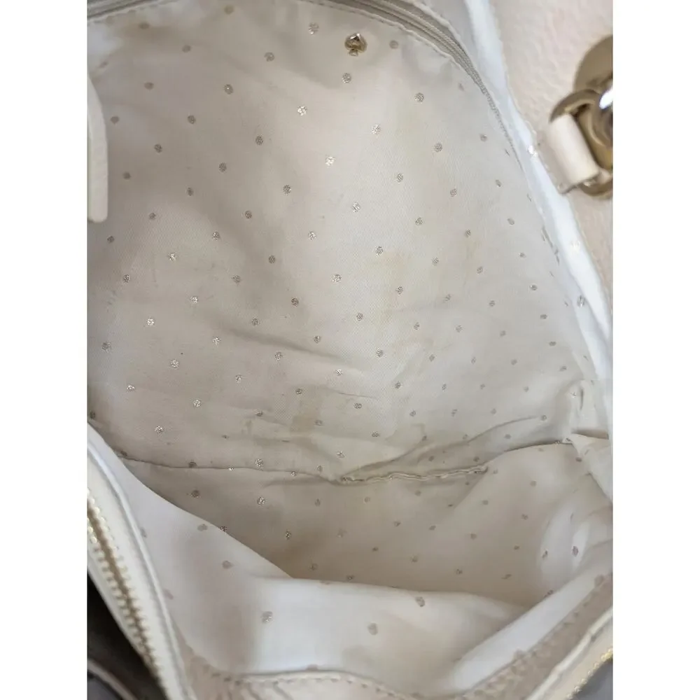 Kate Spade Gold Coast Maryanne Shoulder Bag Beige Quilted Leather Gold Chain
